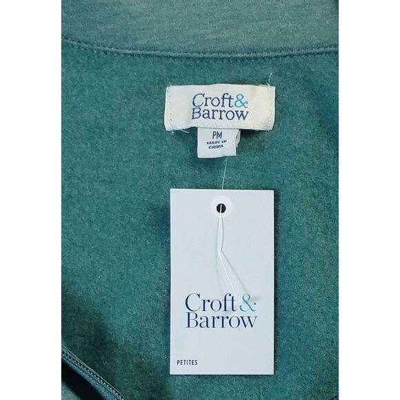 Croft & Barrow Full Zip Women's Sweat Jacket With Pockets Petite Medium Green - Picture 7 of 9